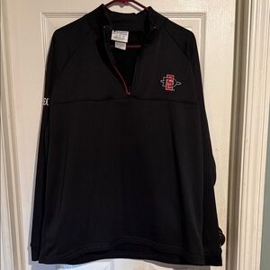 Champion Black Quarter-Zip with Red Logo